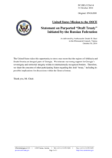 Statement by the Delegation of the United States of America on the proposal of the so-called treaty between the Russian Federation and the Republic of Abkhazia on alliance and integration