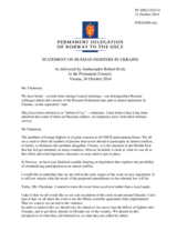 Statement by the Delegation of Norway on foreign fighters in Ukraine