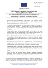 Statement by the Italian EU Presidency on the so-called “elections” in certain areas of Donbas, Ukraine