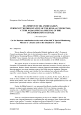 Statement by the Delegation of the Russian Federation in response to the report by the Chief Monitor of the OSCE Special Monitoring Mission to Ukraine, Ambassador Ertuğrul Apakan