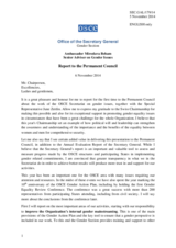 Report by the OSCE Senior Adviser on Gender Issues, Ambassador Miroslava Beham