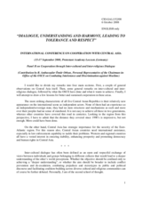 Remarks by Ambassador Ömür Orhun, Personal Representative of the OSCE Chairman-in-Office on Combating Intolerance and Discrimination against Muslims