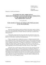 Statement by the Delegation of the Russian Federation on the situation in Ukraine and non-implementation of the Minsk Agreements