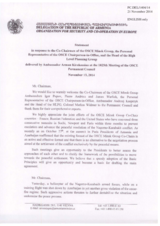 Statement by the Delegation of Armenia in response to the addresses by the Co-Chairmen of the Minsk Group and by the Personal Representative of the CiO, Ambassador A. Kasprzyk, and to the report by the Head of the High-Level Planning Group