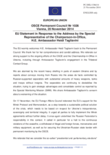 Statement by the Italian EU Presidency in response to the address by the Special Representative of the Chairperson-in-Office, Ambassador Heidi Tagliavini