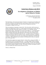 Statement by the Delegation of the United States of America on the investigations into incidents at Maidan, Kyiv, and in Odessa, Ukraine