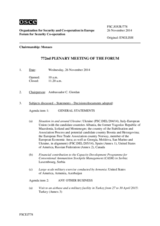 Journal of the 772nd Plenary Meeting of the Forum for Security Co-operation