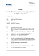 Information on the Ceremony of Signature of the Amendments to the Agreement on Sub-Regional Arms Control (Dayton Peace Accords, Annex 1-B, Article IV on Regional Stabilization)
