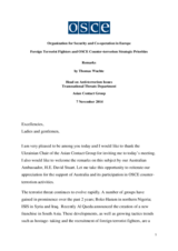 Foreign Terrorist Fighters and OSCE Counter-terrorism Strategic Priorities Foreign Terrorist Fighters and OSCE Counter-terrorism Strategic Priorities