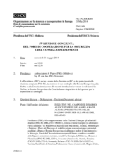 Giornale della 57a Riunione congiunta del Foro di cooperazione per la sicurezza e del Consiglio permanente