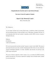 Report by H.E. Lamberto Zannier Report by H.E. Lamberto Zannier