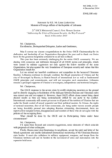 Statement by H.E. Linas Antanas Linkevicius, Minister for Foreign Affairs