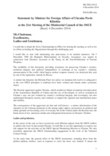 Statement by H.E. Pavlo Klimkin, Minister for Foreign Affairs