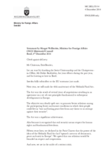 Statement by H.E. Margot Wallstroem, Minister for Foreign Affairs