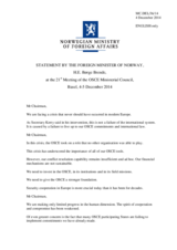 Statement by H.E. Borge Brende, Minister for Foreign Affairs