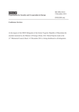 Statement by H.E. Nikola Poposki, Minister for Foreign Affairs