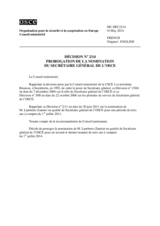 Décision no 2/14 sur la prorogation de la nomination du Secrétaire général de l’OSCE