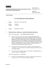 Journal der 772. Plenarsitzung des Forums