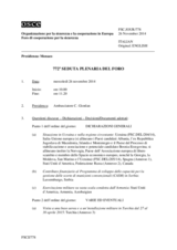 Giornale della 772a Seduta plenaria del Foro di cooperazione per la sicurezza