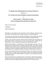 Statement by H.E. Tomislav Leko, Ambassador, Head of Delegation