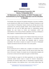 Statement by the Italian EU Presidency on the ongoing violations of OSCE principles and commitments by the Russian Federation and the situation in Ukraine