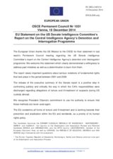 Statement by the Italian EU Presidency on the “Committee Study of the Central Intelligence Agency’s Detention and Interrogation Program”, published by the U.S. Senate Select Committee on Intelligence on 9 December 2014