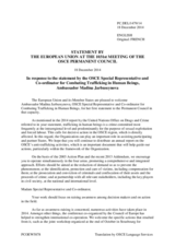 Statement by the Italian EU Presidency in response to the report by Ambassador Madina Jarbussynova, OSCE Special Representative and Co-ordinator for Combating Trafficking in Human Beings