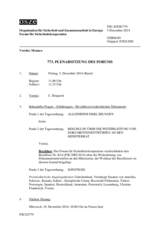 Journal der 773. Plenarsitzung des Forums