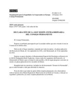 Declaración de la 1034ª sesión (extraordinaria) del Consejo Permanente (PC.DOC/2/15)