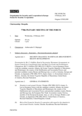 Journal of the 778th Plenary Meeting of the Forum for Security Co-operation