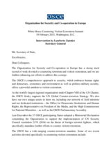 Intervention by Lamberto Zannier, OSCE Secretary General