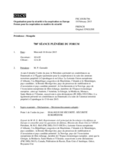 Journal de la 780ème séance plénière du Forum