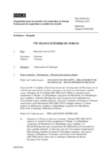 Journal de la 778ème séance plénière du Forum