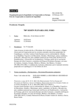 Diario de la 780ª Sesión plenaria del Foro de Cooperación en materia de Seguridad  