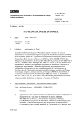 Journal de la 1042ème séance plénière du Conseil