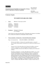 Diario de la 783ª Sesión plenaria del Foro de Cooperación en materia de Seguridad  
