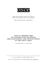 2001 - Report on Interaction Between Organizations and Institutions in the OSCE Area