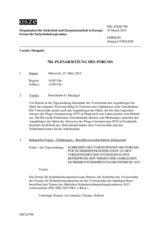 Journal der 784. Plenarsitzung des Forums