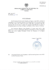 Response by the Delegation of Cyprus to the Questionnaire on the Code of Conduct on Politico-Military Aspects of Security Response by the Delegation of Cyprus to the Questionnaire on the Code of Conduct on Politico-Military Aspects of Security