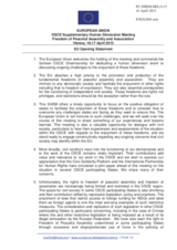 Opening Session, Statement