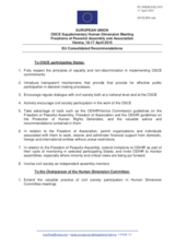 Consolidated Recommendations