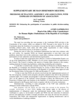 Session 3, Statement by Mr. Safikhanil, Head of the Office of the Commissioner for Human Rights (Ombudsman)