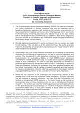 Closinfg Session, Statement