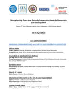 Strengthening Peace and Security Cooperation towards Democracy and Development - List of participants