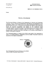 Response by the Delegation of Austria to the Questionnaire on the Code of Conduct on Politico-Military Aspects of Security