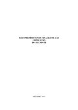 Final Recommendations of the Helsinki Consultations (es)