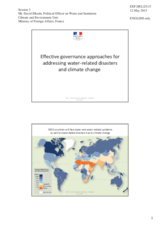 Presentation by Mr. David Elkaim, Political Officer on Water and Sanitation, Climate and Enviornmental Unit, Ministry of Foreign Affairs