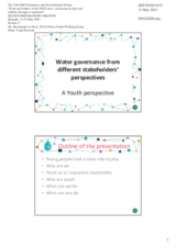 Presentation by Ms. Rozemarijn ter Horst, Member of the Advisory Board, World Water Forum Working Group