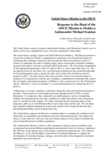 Statement by the Delegation of the United States of America in response to the report by the Head of the OSCE Mission to Moldova, Ambassador Michael Scanlan
