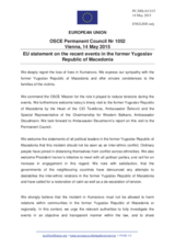 Statement by the Latvian EU Presidency on the recent events in Kumanovo, the former Yugoslav Republic of Macedonia